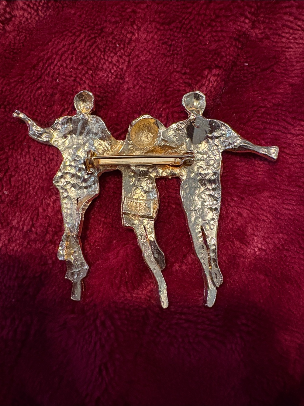 Dancing Trio Gold-Tone Brooch - Vintage Style - Picture 2 of 2
